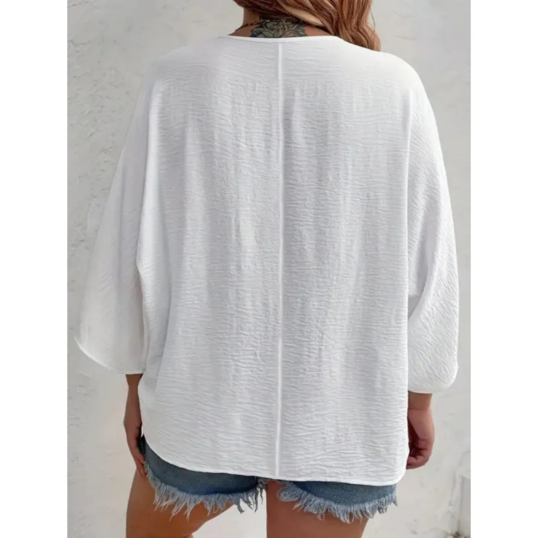 Quinn | Elegantes V-Ring-Top mit Knöpfen