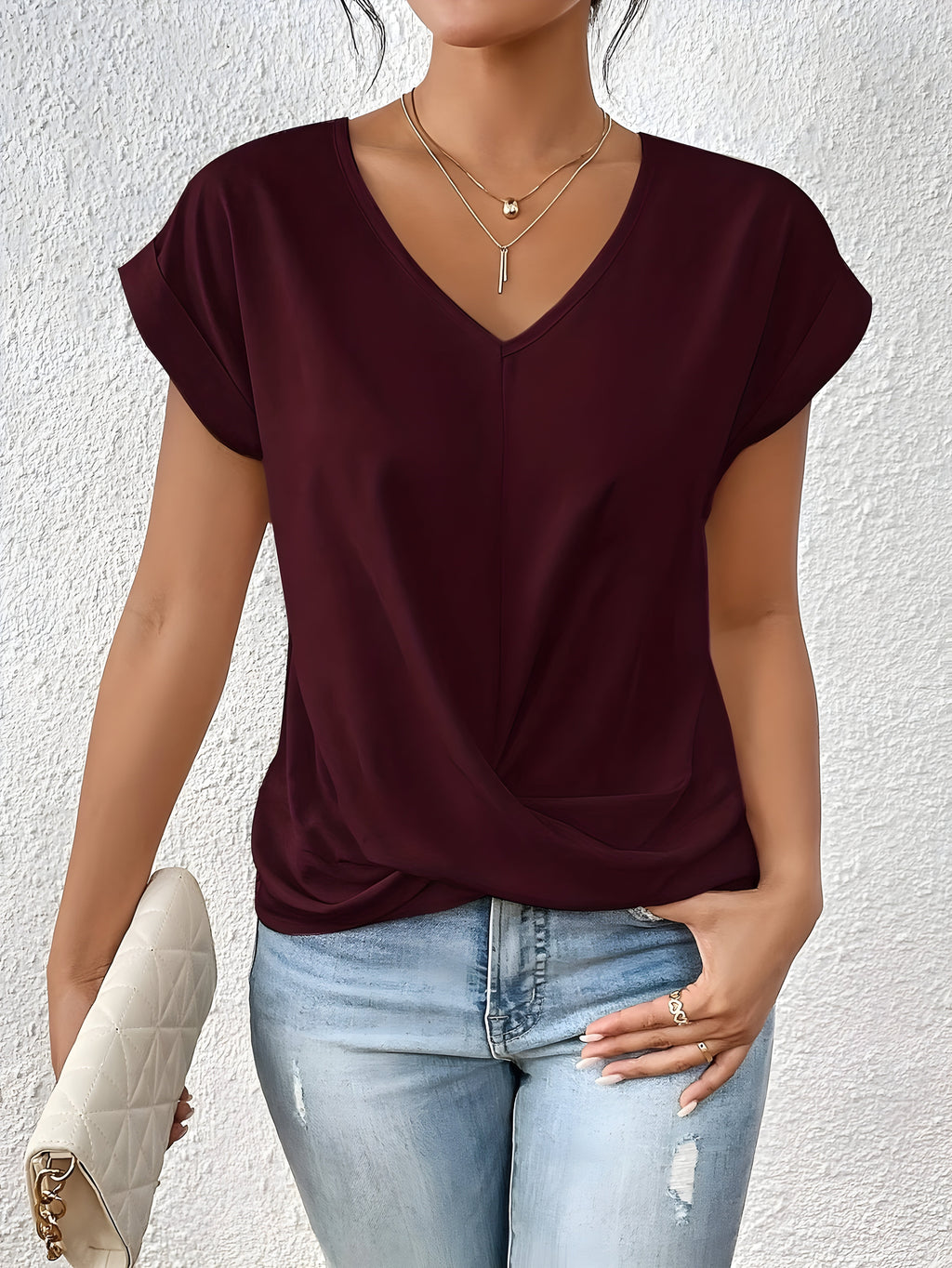 Lydia | Lässiges T-Shirt mit V-Ausschnitt