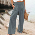 Antonina | Lange Hose aus Baumwolle und Leinen