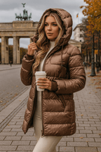 Lina | Lange, warme Steppjacke mit großzügiger Kapuze