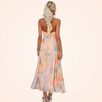Grace | Halterneck Kleid mit fließendem Aquarelldruck