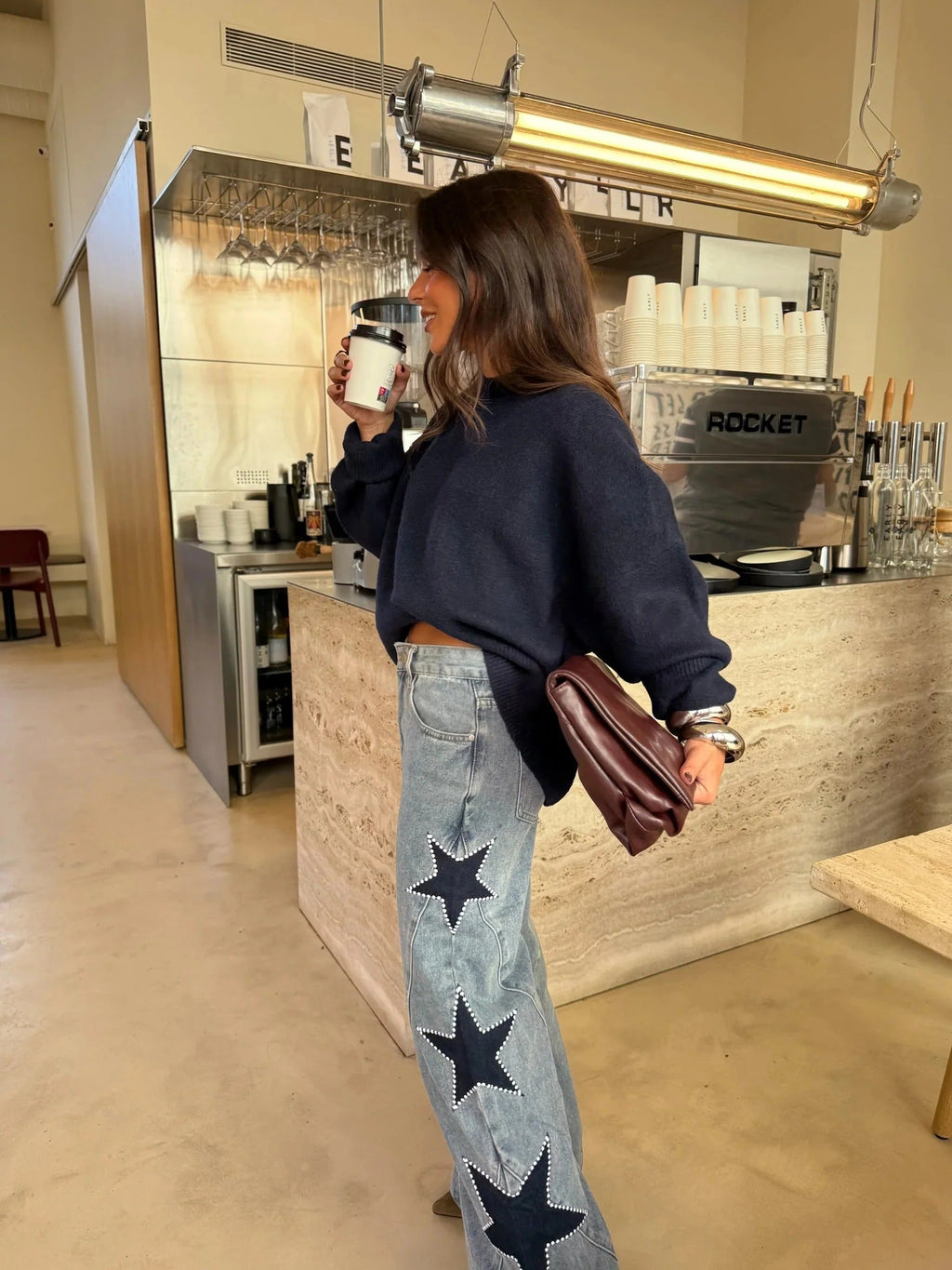 Melissa | Gerade Casual-Jeans mit Sternen
