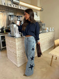 Melissa | Gerade Casual-Jeans mit Sternen